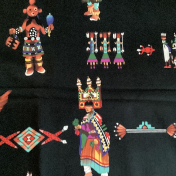 Nicole De Leon for Alexander Henry Fabric American Indian Native Design on Black - Picture 4 of 5